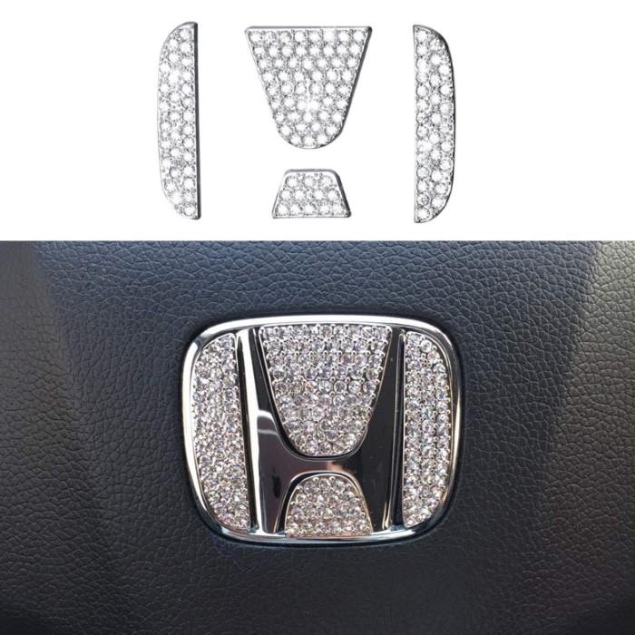 ホンダ ステアリング エンブレム クリスタル トリム シルバー Honda ハンドル クリスタルストーン ラインストーン Bt Honda 001 Beetech ヤフーショッピング店 通販 Yahoo ショッピング