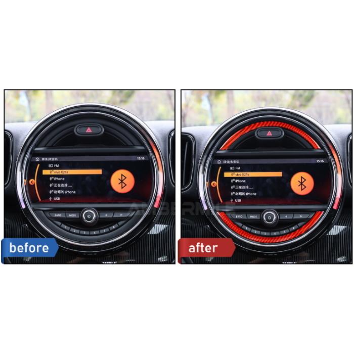 Bmw Mini ミニ ナビ モニター リング カーボン ステッカー 全2色 F54 F55 F56 F57 F60 前期 後期 ディスプレイ 液晶 アクセサリー カスタム パーツ Bt Mini 034 Beetech ヤフーショッピング店 通販 Yahoo ショッピング