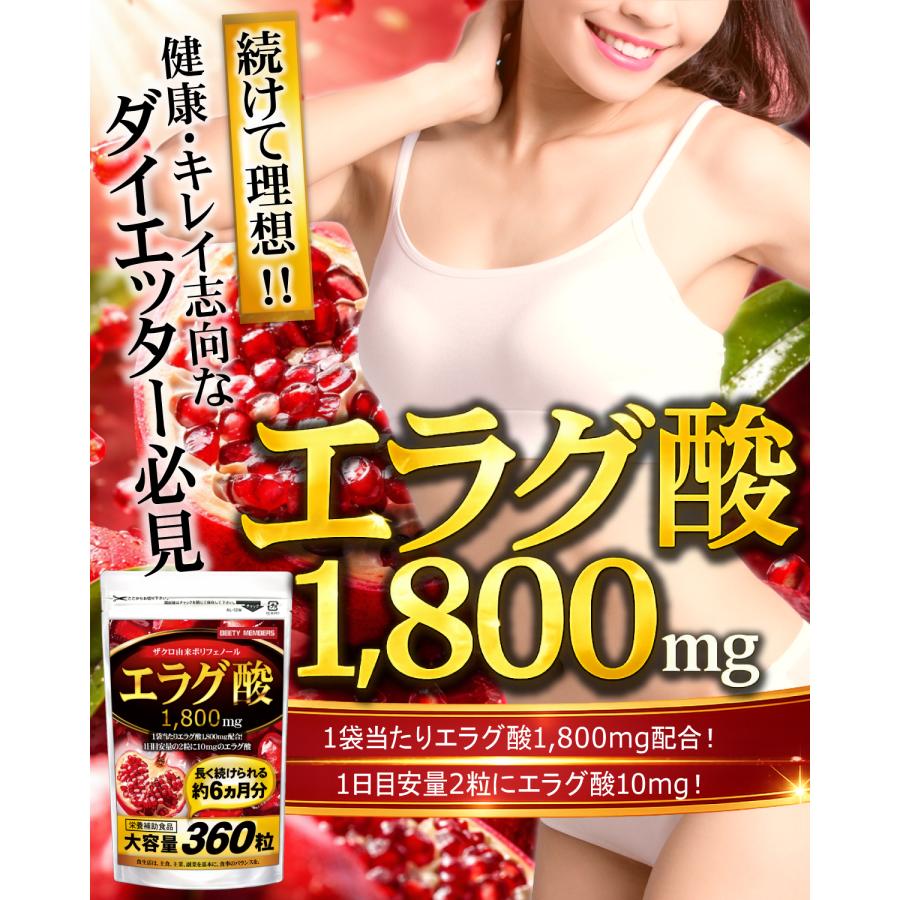 エラグ酸 サプリ（約6ヵ月分/360粒）ダイエットサプリメント エラグ