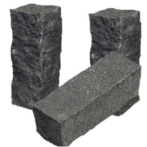 ピンコロ石3丁掛(約90×90×290mm) 黒（バサルト）20個セット 石材