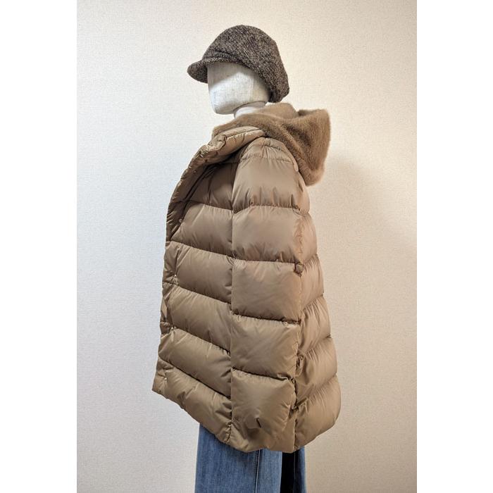 HERNO（ヘルノ） エコファー 重ね着風 ダウンコート ラゾ Aシェイプ