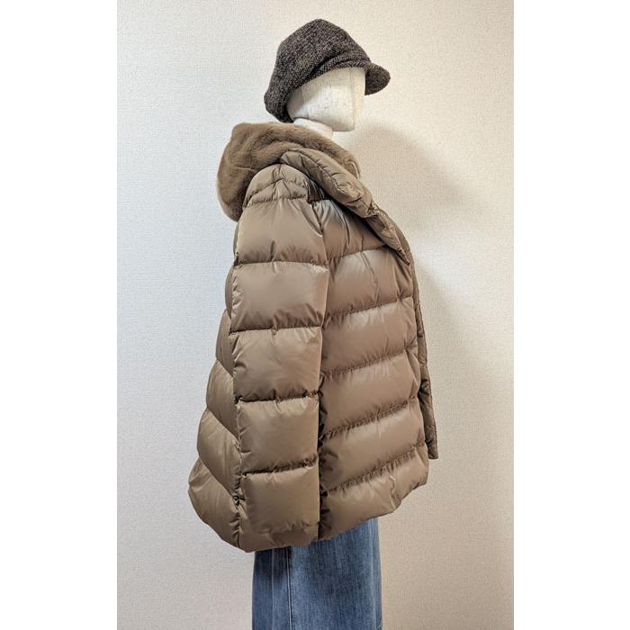 HERNO（ヘルノ） エコファー 重ね着風 ダウンコート ラゾ Aシェイプ