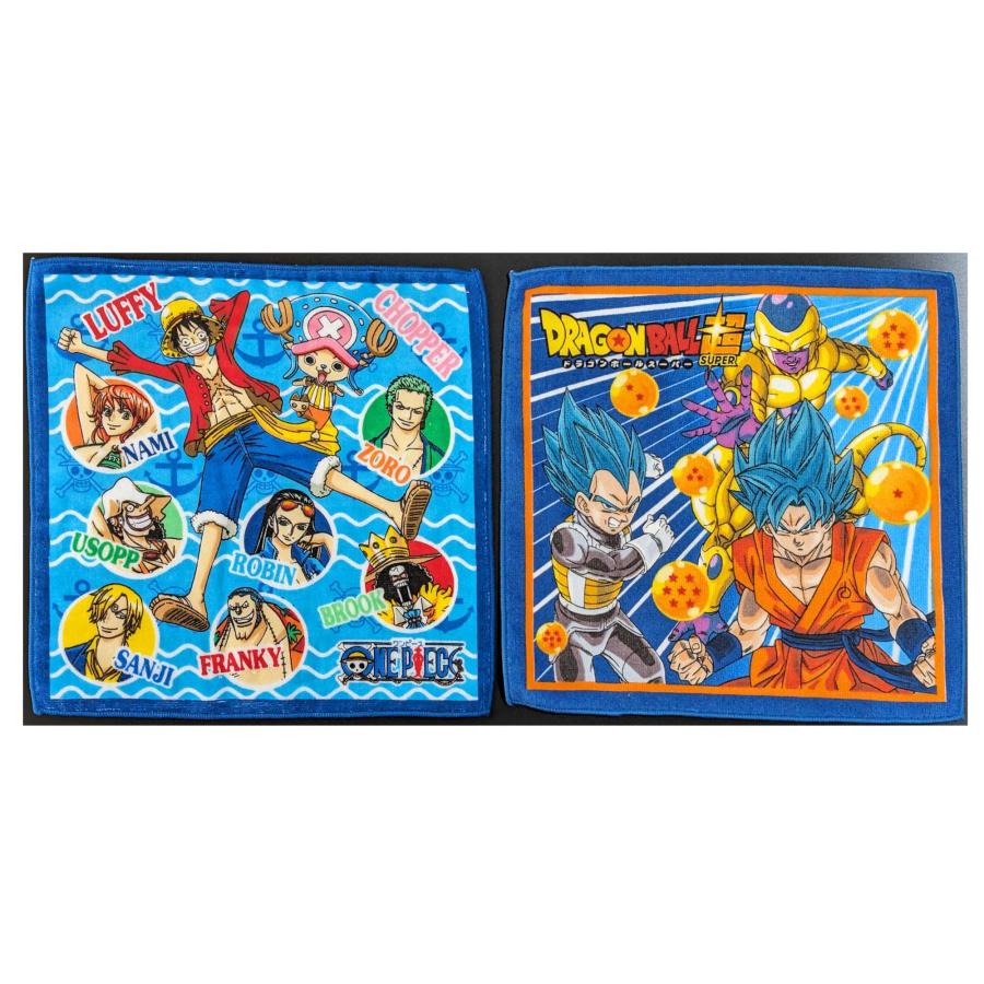ドラゴンボール超 ワンピース ハンドタオル 2枚セット ミニタオル