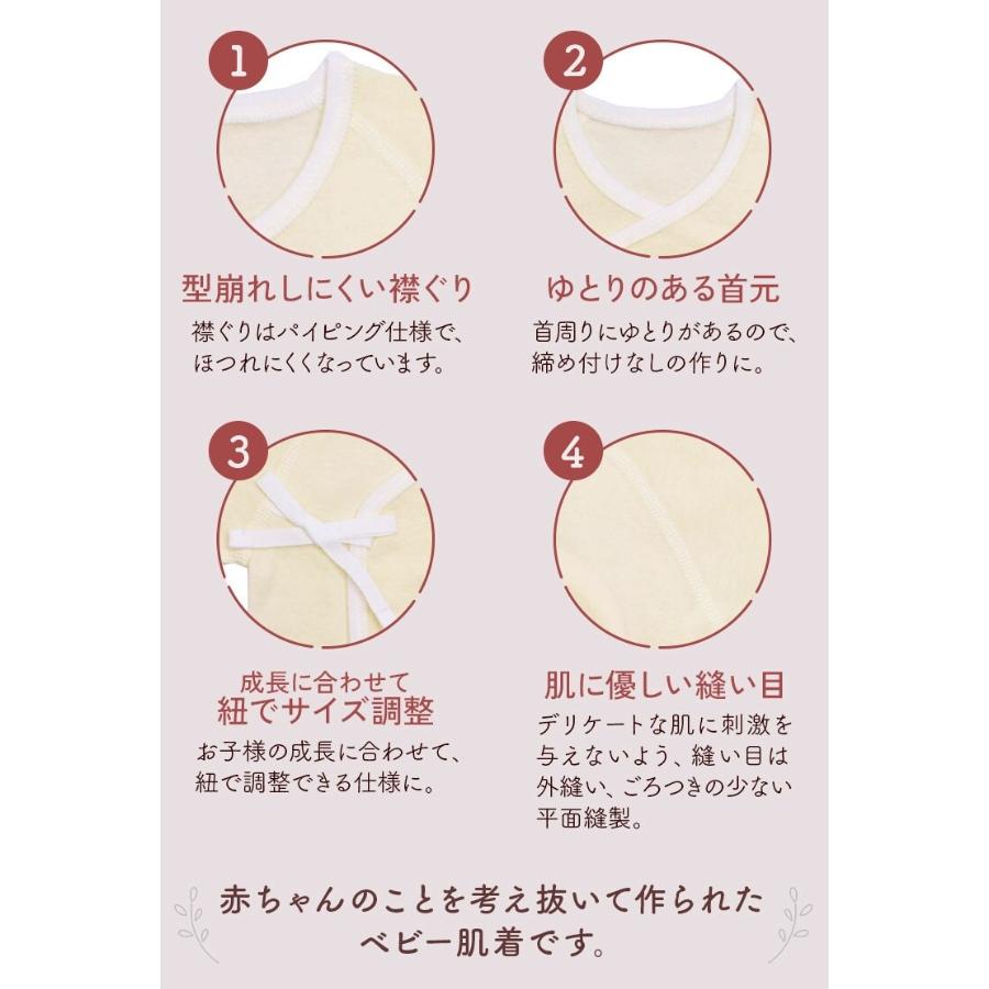 白・黄 3枚セット ベビー肌着 短肌着 綿100% フライス素材 新生児 赤ちゃんインナー 吸湿性抜群 50cm |  | 05