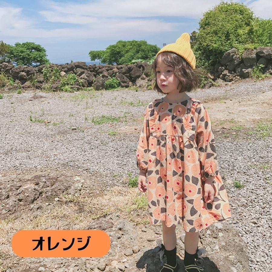 レトロ調 ノスタルジック ワンピース 長袖 春 秋 キッズ ジュニア