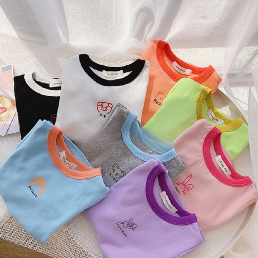 全8色 ツートンカラー コットン 半袖Tシャツ カットソー カジュアル 韓国子供服 女の子 男の子 キッズ ジュニア 90cm 100cm 110cm 120cm 130cm | ブランド登録なし | 10