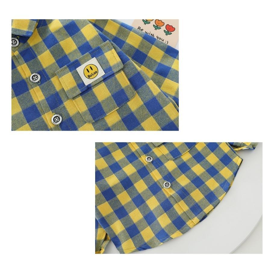 3点セット チェック柄 長袖ボタンシャツ デニムパンツ 長袖Tシャツ 上下セット ジーパン セットアップ 韓国子供服 男の子 | ブランド登録なし | 06