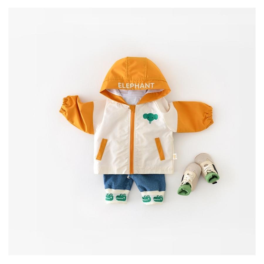 ぞうさん ウインドブレーカー マウンテンパーカー フード付き 長袖 ジャケット 羽織り ライトアウター 男の子 韓国子供服 73cm 80cm 90cm 100cm 110cm | ブランド登録なし | 02