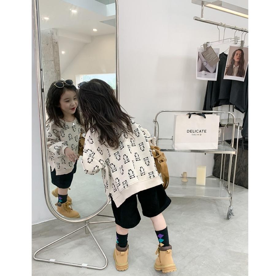 パンダ柄 刺繍 長袖 トレーナー スウェット 春 秋 冬 韓国子供服 女の子 ガールズ 80cm 90cm 100cm 110cm 120cm |  | 04