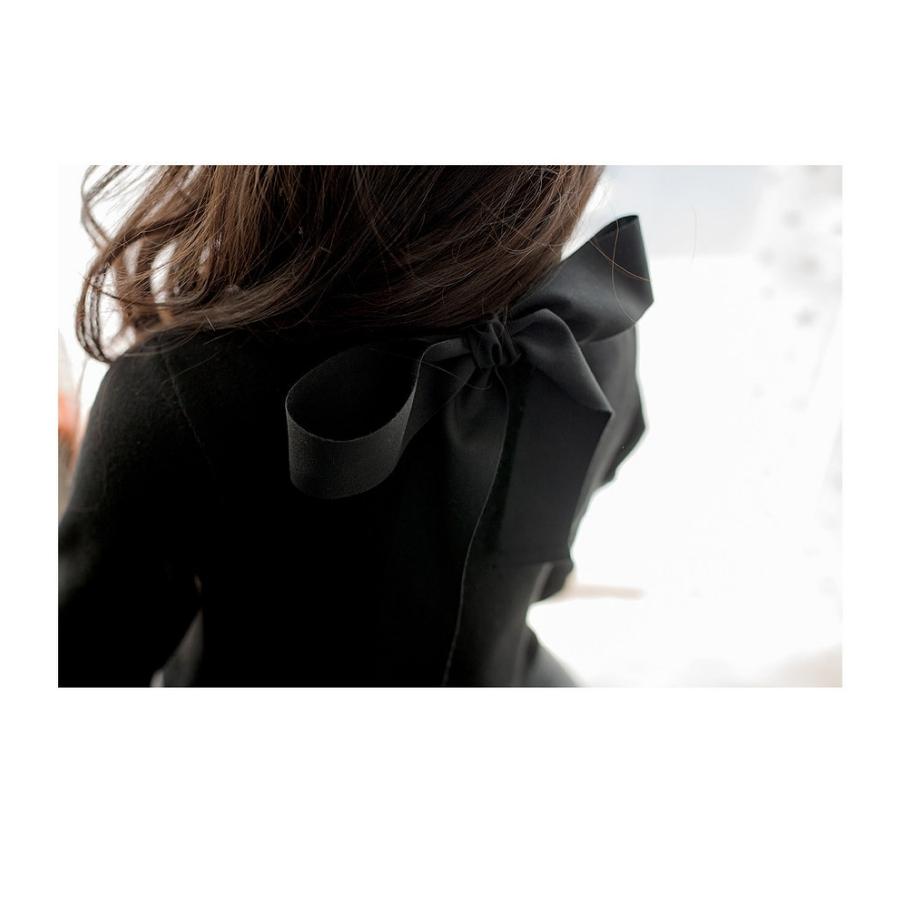 モノトーン ツートンカラー ビッグリボン ワンピース チュニック Aライン キッズ ジュニア 韓国子供服 女の子 ガールズ 100cm-160cm |  | 07