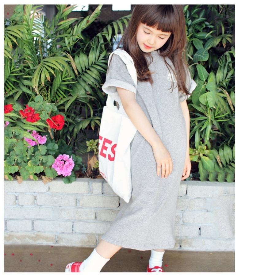 Tシャツ ワンピース キッズ ロング丈 半袖 女の子 子供用 ホワイト グレー かわいい 90cm 100cm 110cm 120cm 130cm 140cm 150cm |  | 02