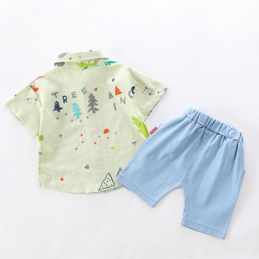 2点セット 半袖シャツ 襟付き セットアップ 上下セット デニム風パンツ 韓国子供服 男の子 ボーイズ キッズ ベビー服 80cm 90cm 100cm 110cm |  | 09