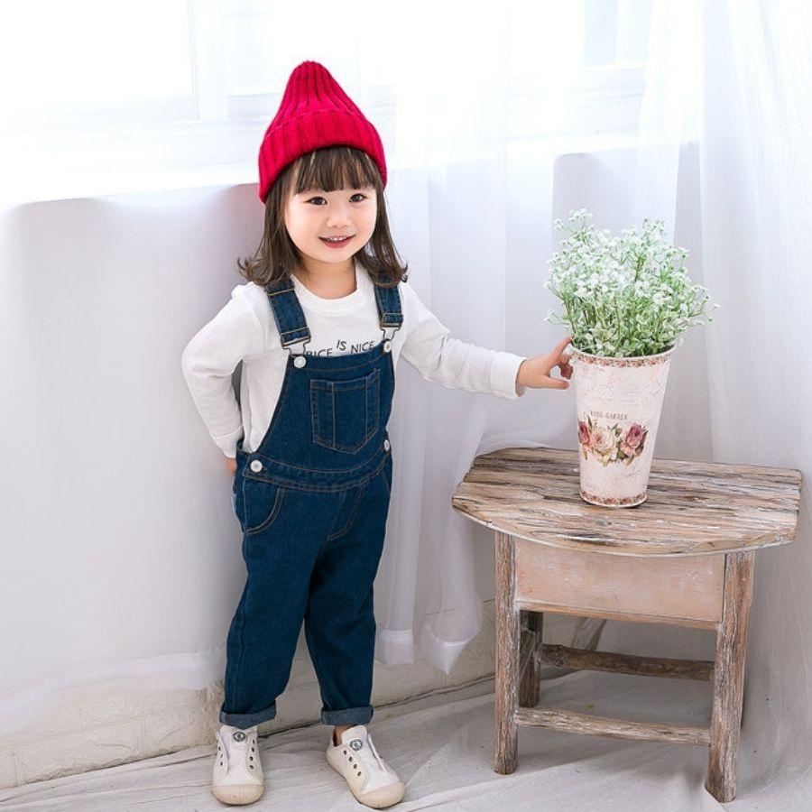 オーバーオール  サロペット 濃紺 胸ポケットつき  デニム生地 韓国子供服 おしゃれ キッズ ボーイズ ガールズ 80cm 90cm 100cm 110cm 120cm 130cm |  | 04
