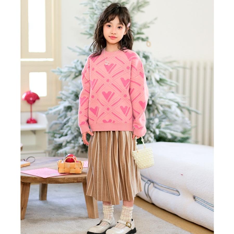 ハート柄 長袖セーター 女の子 キッズ ガールズ 韓国子供服 春秋冬 かわいい ゆったり おしゃれ 120cm 130cm 140cm 150cm 160cm 170cm |  | 06