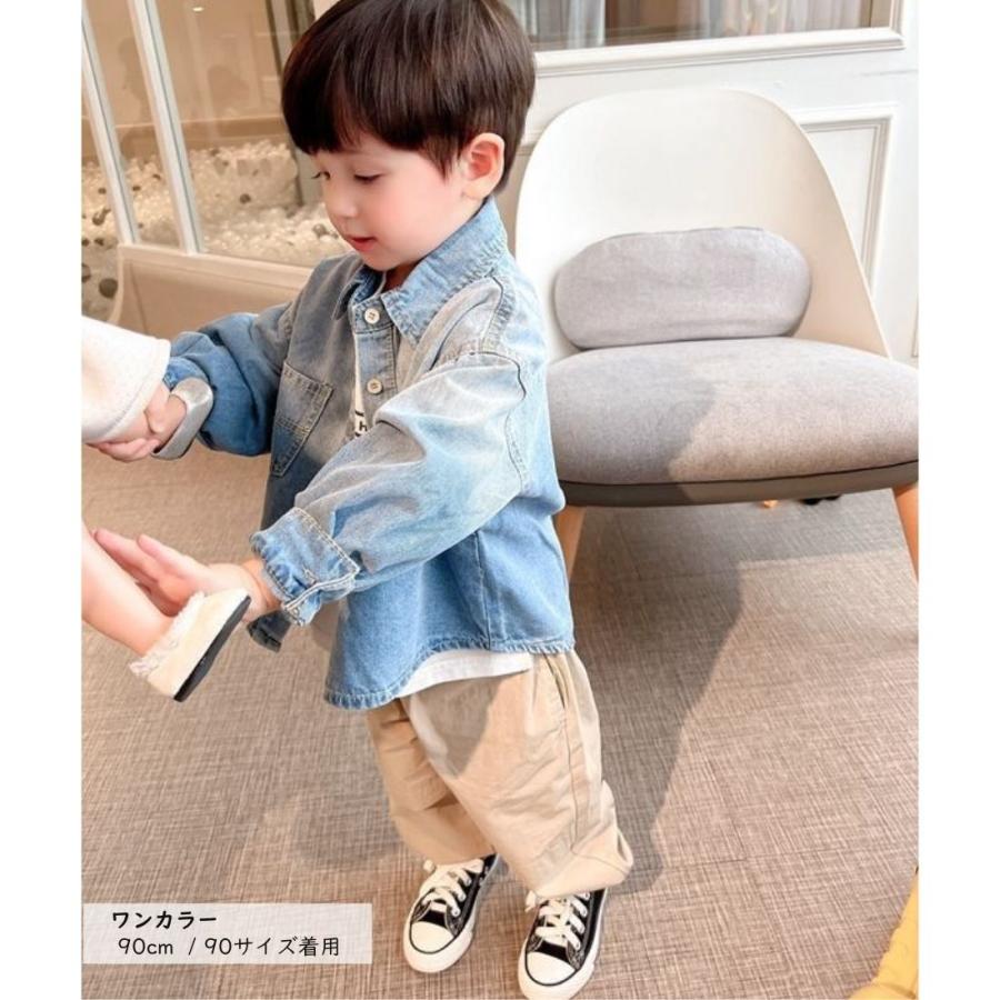 無地 長袖 デニム シャツ キッズ 女の子 男の子 おしゃれ トップス ボーイズ ガールズ 羽織り 韓国 子供服 90cm 100cm 110cm 120cm 130cm 140cm 150cm 160cm |  | 04