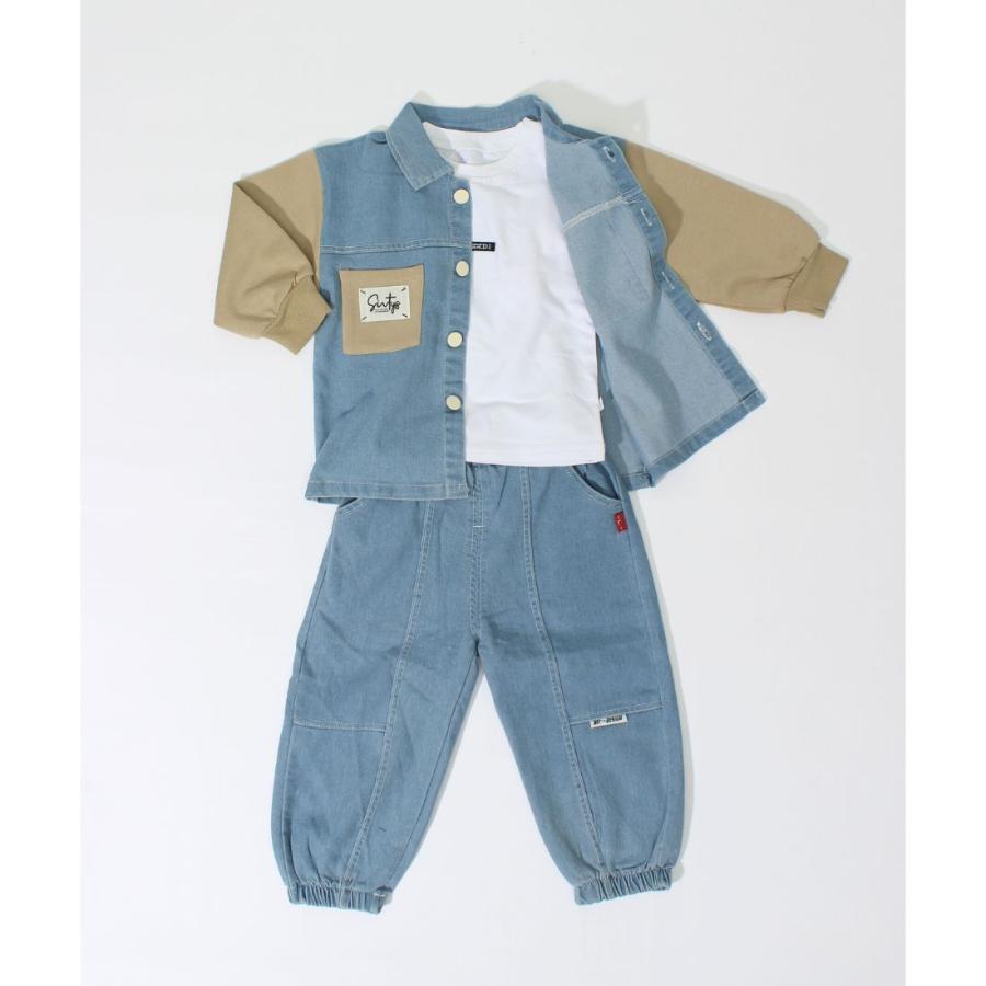 デニム 3点 セットアップ 襟付き 長袖シャツ ロンT デニムパンツ ジョガー 上下セット キッズ ベビー服 男の子 ボーイズ 春 秋 韓国子供服 |  | 12