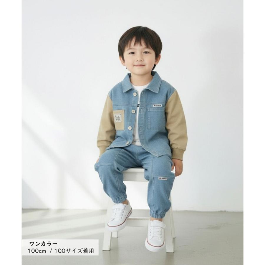 デニム 3点 セットアップ 襟付き 長袖シャツ ロンT デニムパンツ ジョガー 上下セット キッズ ベビー服 男の子 ボーイズ 春 秋 韓国子供服 |  | 03