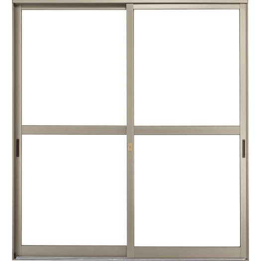 アルミフロント・引き違い（規格外）・70見込・下レールアルミ標準・中桟付/無し・彫り込み引手・内外錠/2200×2000 | 