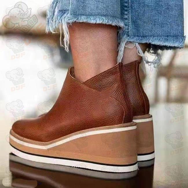 シューズ 厚底 レディース 靴 レトロ風 5色展開 厚底スニーカー ウェッジソール 厚底ブーティ 合皮 |  | 14