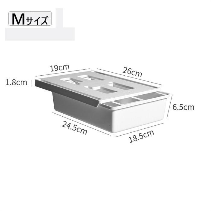 引き出し 後付け 工事不要 トレー 穴あけ不要 S M L 取り付け 簡単 デスク下 小物収納 整理 スライド 台 机 テーブル デスク下 引き出し スライダー |  | 06