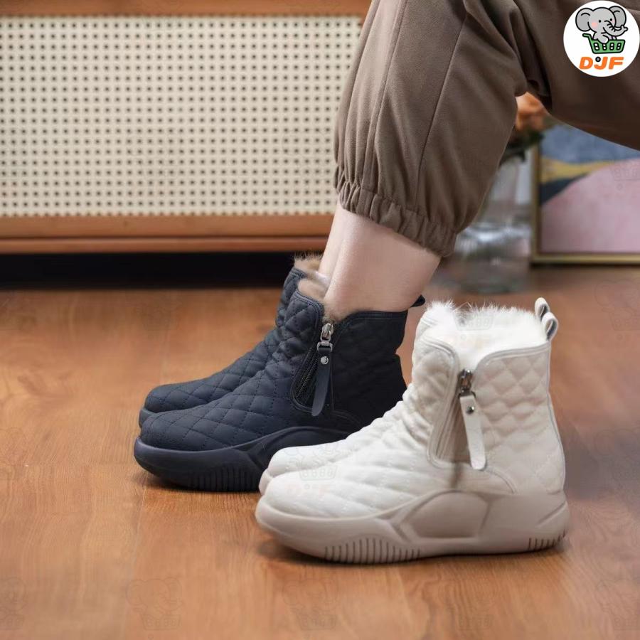 スノーシューズ ブーツ レディース 防滑 防水 防寒 スノーブーツ ショート スニーカー 雪靴 アウトドア 通勤用 冬用 サイドファスナー サイドジッパーブーツ | 