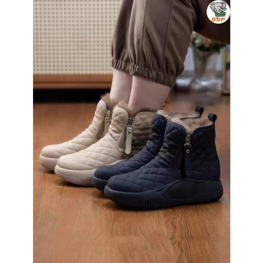 スノーシューズ ブーツ レディース 防滑 防水 防寒 スノーブーツ ショート スニーカー 雪靴 アウトドア 通勤用 冬用 サイドファスナー サイドジッパーブーツ |  | 03