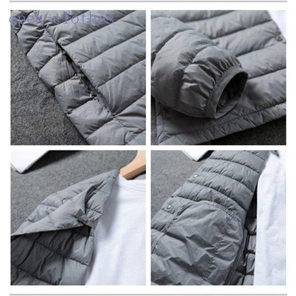 【タイムセールダウンジャケット メンズ インナー ジャケット ビジネス 軽量 ライトアウター ブルゾン カーディガン オフィス 防寒 冬 薄手 大きいサイズ 暖かい |  | 11