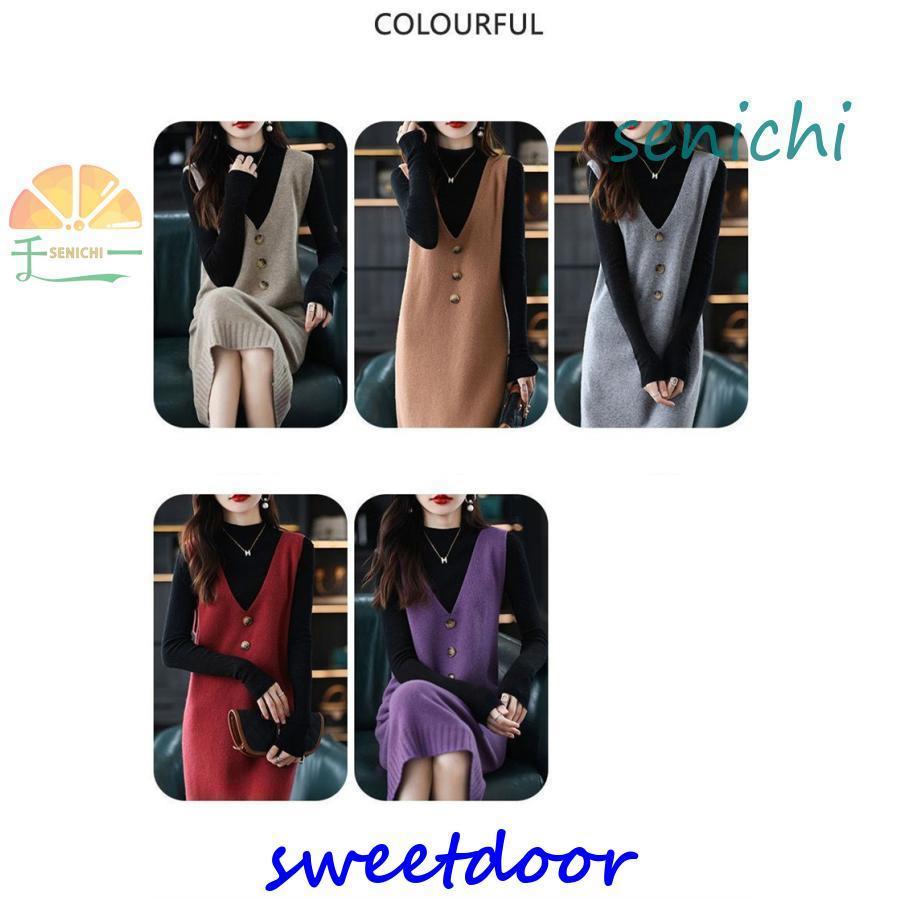 ジャンパースカート ロングベスト ワンピース 秋 冬 レディース 40代 50代 秋冬 きれいめ Vネック ジャンスカ ポケット ストライプ ツイエロード スカート |  | 10