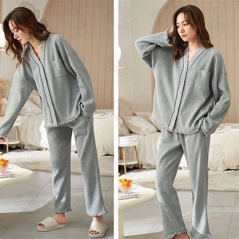 パジャマ レディース 綿 春 夏 肌触り ルームウエア 部屋着 前開きパジャマ 前開き 長袖 秋冬 ナイトウエア Vネック コンフォート 肌触り 長袖パジャマ 入院 |  | 11