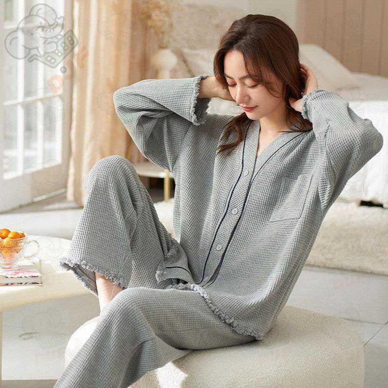 パジャマ レディース 綿 春 夏 肌触り ルームウエア 部屋着 前開きパジャマ 前開き 長袖 秋冬 ナイトウエア Vネック コンフォート 肌触り 長袖パジャマ 入院 |  | 05