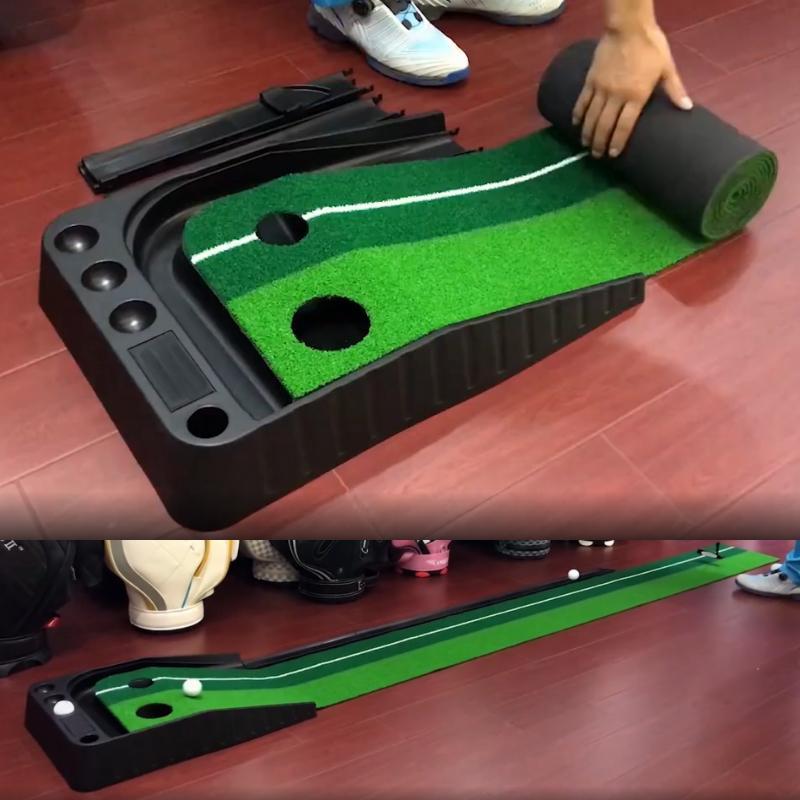 パター練習器具 ゴルフ パッティングマット パターマット ゴルフ練習 パター練習 自動返球機能 高品質人工芝 パター技術向上 折り畳み コンパクト収納 ミラー付 |  | 04