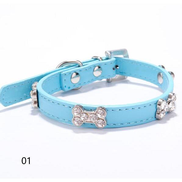 犬用首輪 リード 単品 ペット用品 レザー調 フェイクレザー 散歩紐 骨型 ボーン ベルト 調節可能 犬用品 ペットグッズ シンプル 可愛い かわいい |  | 01