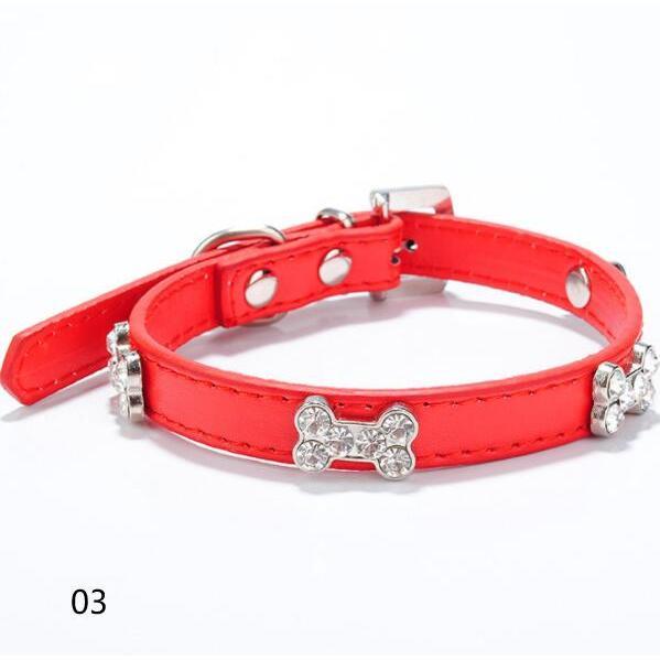 犬用首輪 リード 単品 ペット用品 レザー調 フェイクレザー 散歩紐 骨型 ボーン ベルト 調節可能 犬用品 ペットグッズ シンプル 可愛い かわいい |  | 03