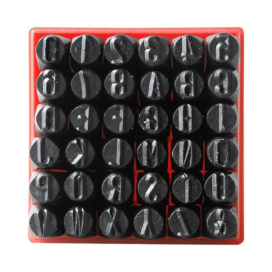 レザークラフト 刻印 道具 セット 打刻印 1.5mm 6mm 8mm 10mm 革打具 アルファベット 英字 数字 刻印セット 英印 36本セット 打刻印 英字 |  | 05