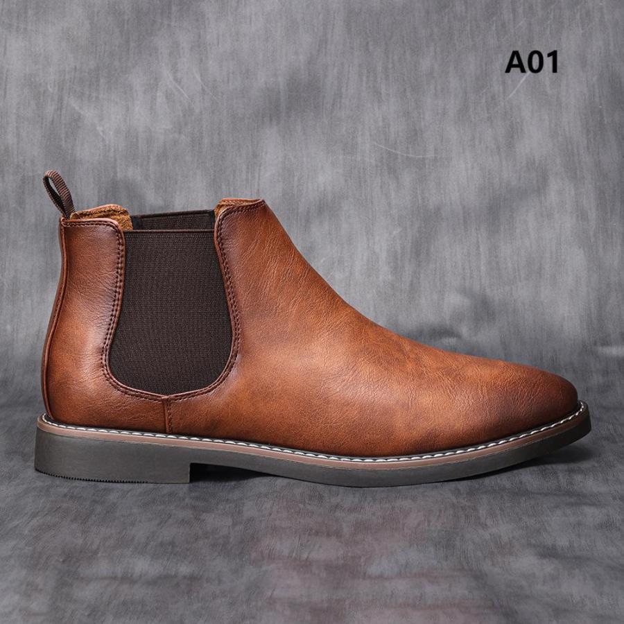 ショートブーツ メンズ エンジニア チャッカブーツ 本革 ビジネスシューズ 滑り防止 通勤通学 |  | 01