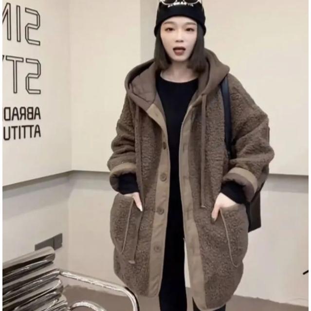 コート フード レディース 秋冬 アウター ロングコート ツイード 大きいサイズ ブルゾン 羽織 防寒 厚手 暖かい ゆったり 体型カーバー 冬コート ポケット付き |  | 01