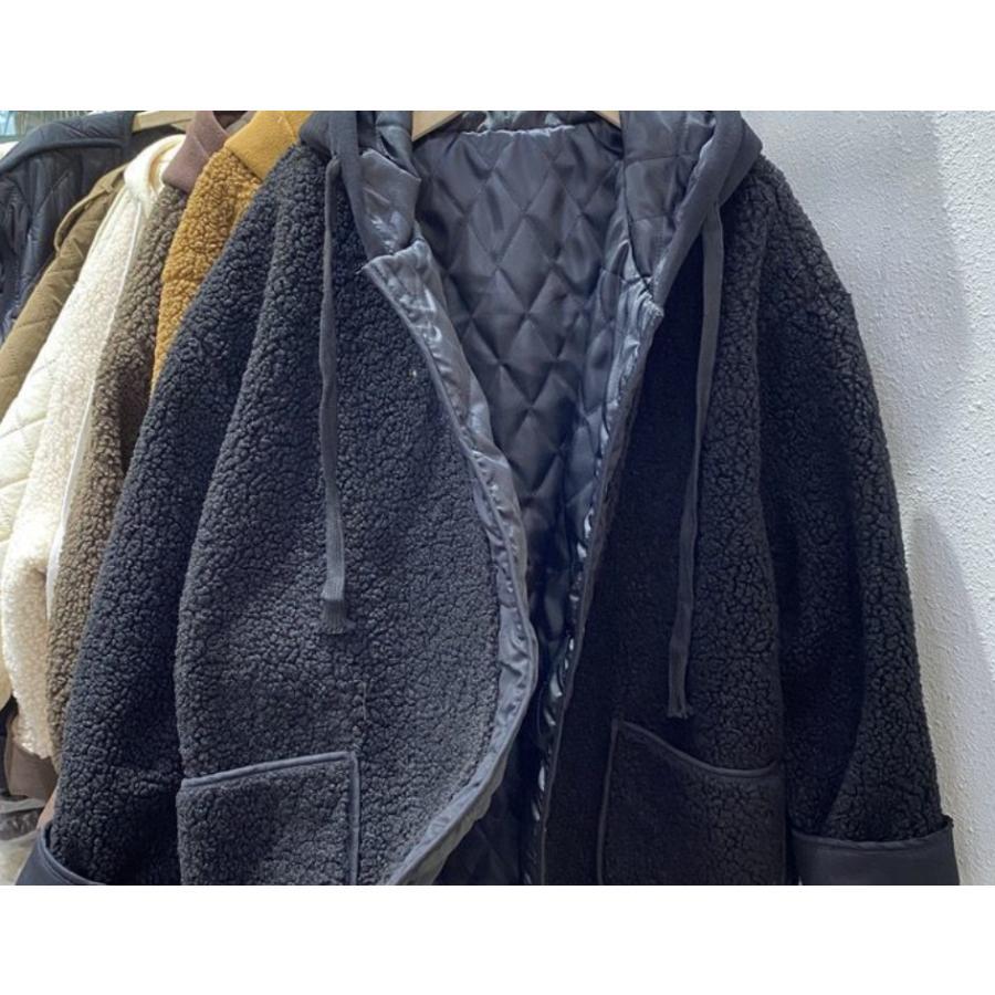 コート フード レディース 秋冬 アウター ロングコート ツイード 大きいサイズ ブルゾン 羽織 防寒 厚手 暖かい ゆったり 体型カーバー 冬コート ポケット付き |  | 06