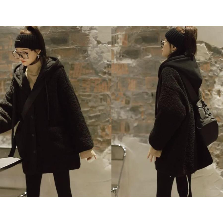 コート フード レディース 秋冬 アウター ロングコート ツイード 大きいサイズ ブルゾン 羽織 防寒 厚手 暖かい ゆったり 体型カーバー 冬コート ポケット付き |  | 08