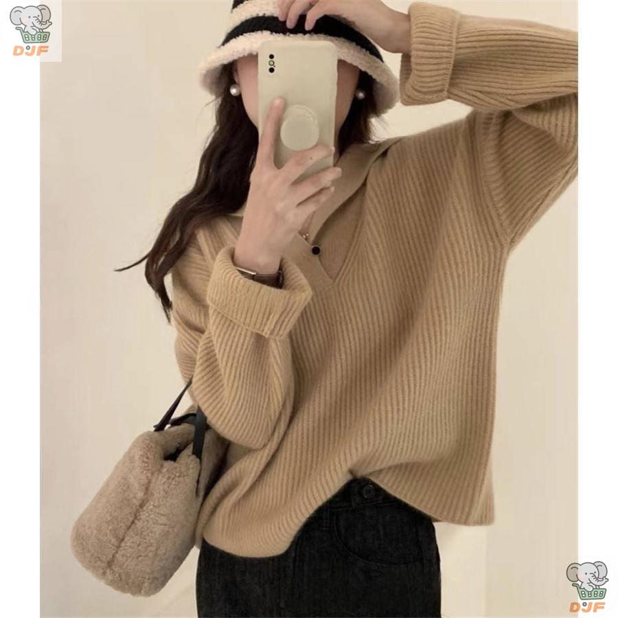 【人気商品】ニット レディース セーター ニットセーター 長袖 秋冬 vネック カットソー プルオーバー ゆったり ス 暖かい 大人 着痩せ 新品 50代 |  | 15