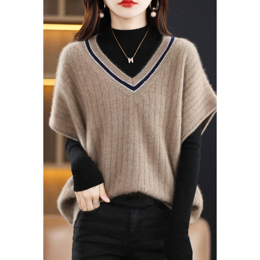 ニットベスト レディース チョッキ トップス Vネック 柔らか ゆったり プルオーバー ベスト 一部即納 ジレー セーター 無地 秋コーデ カジュアル 重ね着母の日 |  | 06