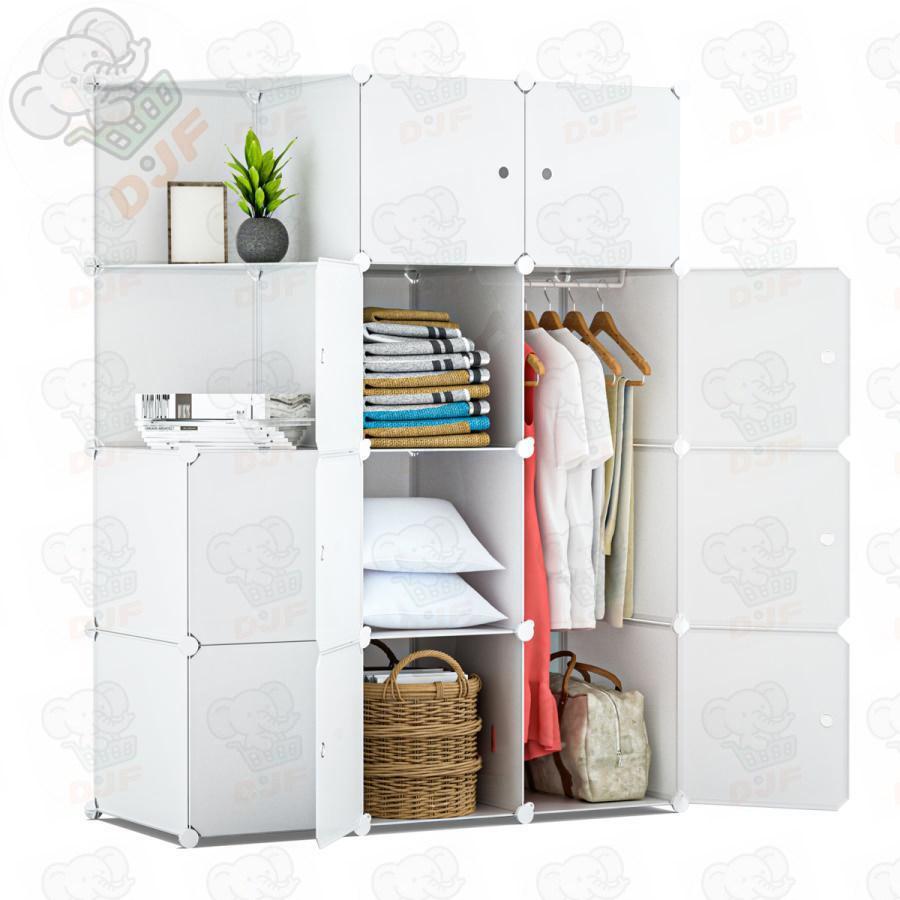ワードローブ 収納ボックス クローゼット 衣類収納 組み立て DIY 便利 大容量 収納 おしゃれ 収納ラック 10扉 ホワイト |  | 10