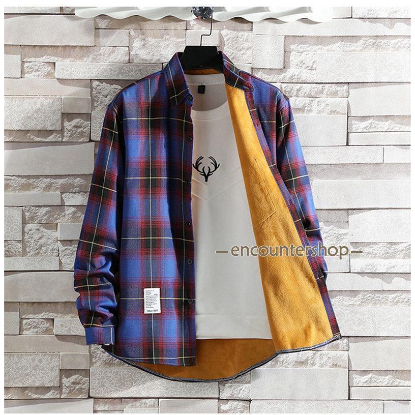 シャツ 裏起毛 防寒 メンズ 長袖 チェック柄 ワイシャツ 秋冬 冬服 ビジネスシャツ 開襟 暖かい 厚手 トップス カジュアルシャツ 通勤通学 |  | 13