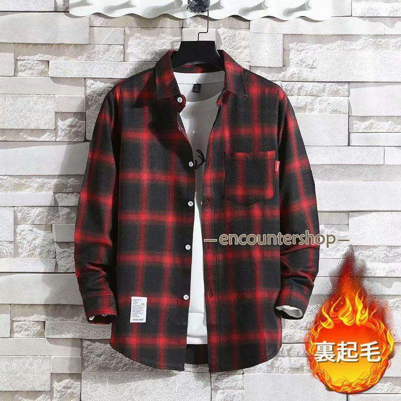 シャツ 裏起毛 防寒 メンズ 長袖 チェック柄 ワイシャツ 秋冬 冬服 ビジネスシャツ 開襟 暖かい 厚手 トップス カジュアルシャツ 通勤通学 |  | 02
