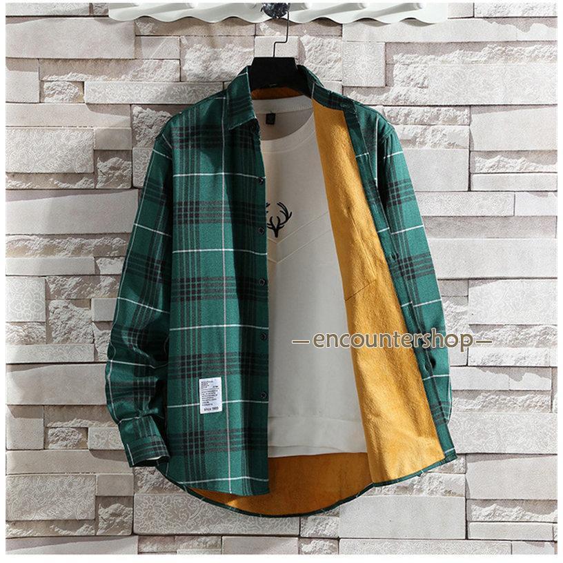 シャツ 裏起毛 防寒 メンズ 長袖 チェック柄 ワイシャツ 秋冬 冬服 ビジネスシャツ 開襟 暖かい 厚手 トップス カジュアルシャツ 通勤通学 |  | 07