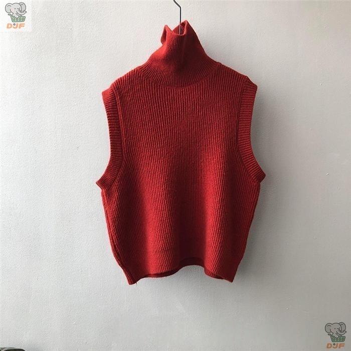 【人気商品】ニット レディース ニット ハイネック 無地 プルオーバー 秋 冬 セーター ニットセーター ノースリーブ 袖なし ス タートルネック |  | 01