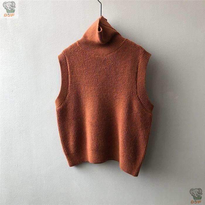 【人気商品】ニット レディース ニット ハイネック 無地 プルオーバー 秋 冬 セーター ニットセーター ノースリーブ 袖なし ス タートルネック |  | 04