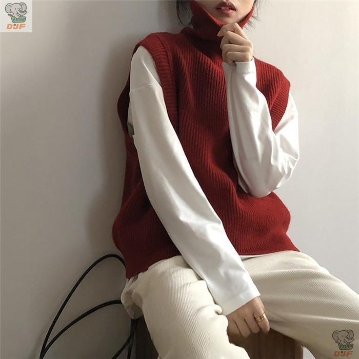 【人気商品】ニット レディース ニット ハイネック 無地 プルオーバー 秋 冬 セーター ニットセーター ノースリーブ 袖なし ス タートルネック |  | 09