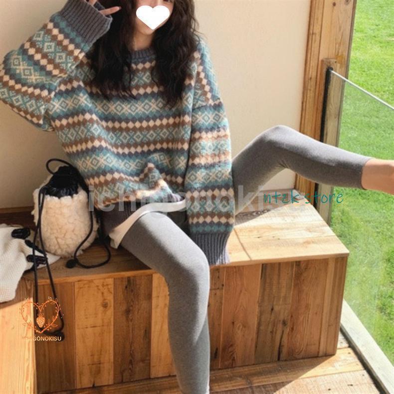 ニットセーター レディース 秋冬 40代 トップス 長袖 丸首セーター 民族風 ニットトップス ゆったり セーター 学院風 オシャレ 着痩せ 2色 |  | 10