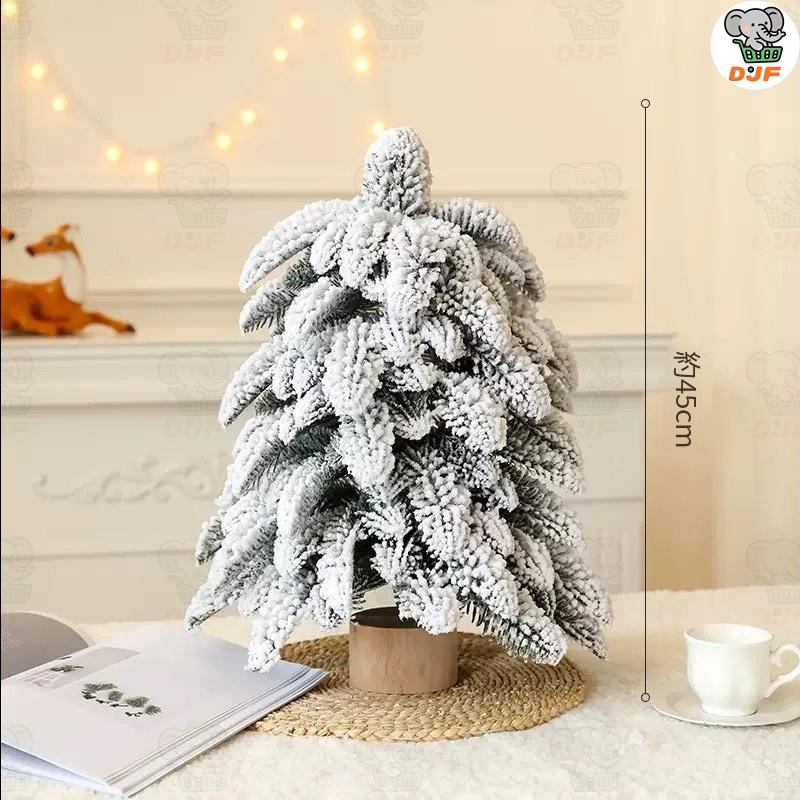 ミニクリスマスツリー 雪景色 & グリーン 2 種 木製ベース 卓上装飾 クリスマス雰囲気演出 プレゼントに最適 木製ポット | 