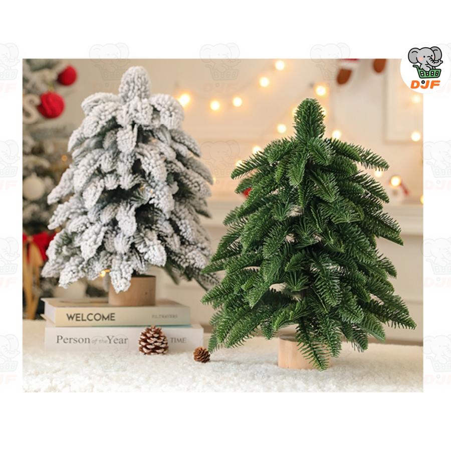 ミニクリスマスツリー 雪景色 & グリーン 2 種 木製ベース 卓上装飾 クリスマス雰囲気演出 プレゼントに最適 木製ポット |  | 01